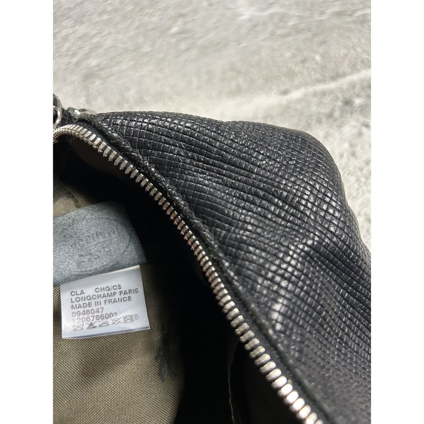 Longchamp handle bag black real leather Y2K