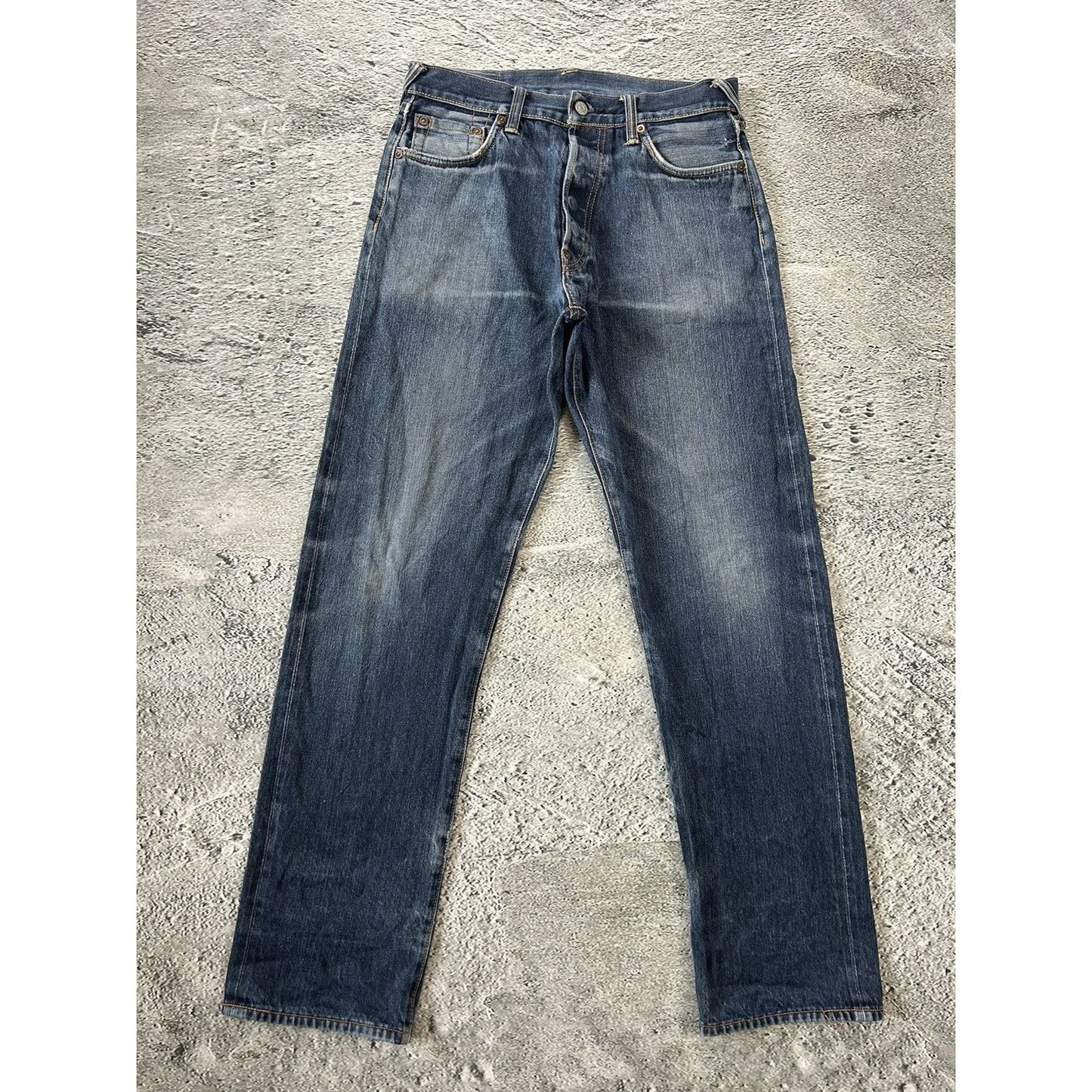 Evisu jeans red daicock big logo selvedge navy denim