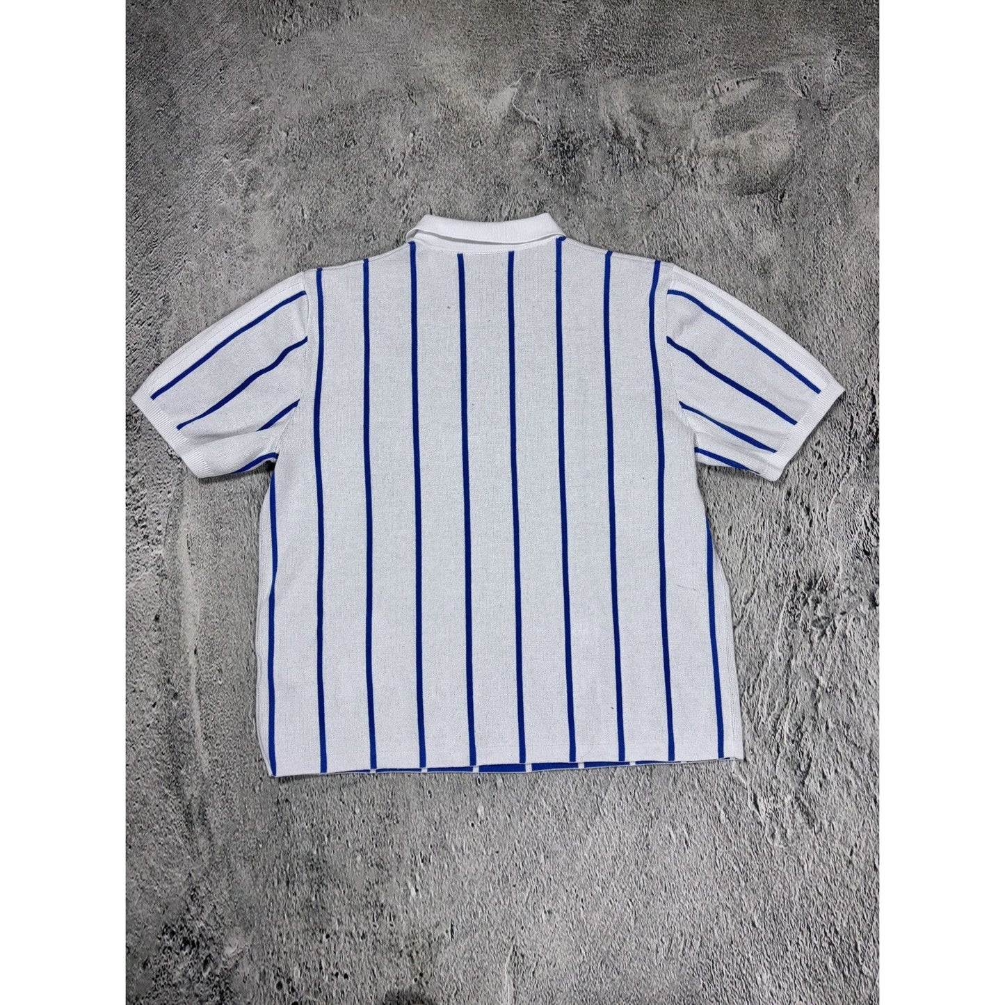Adidas Human Made polo T-shirt blue striped jersey