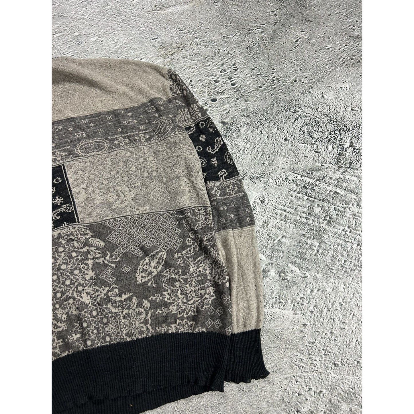 Diesel sweater linen paisley vintage avant garde abstract