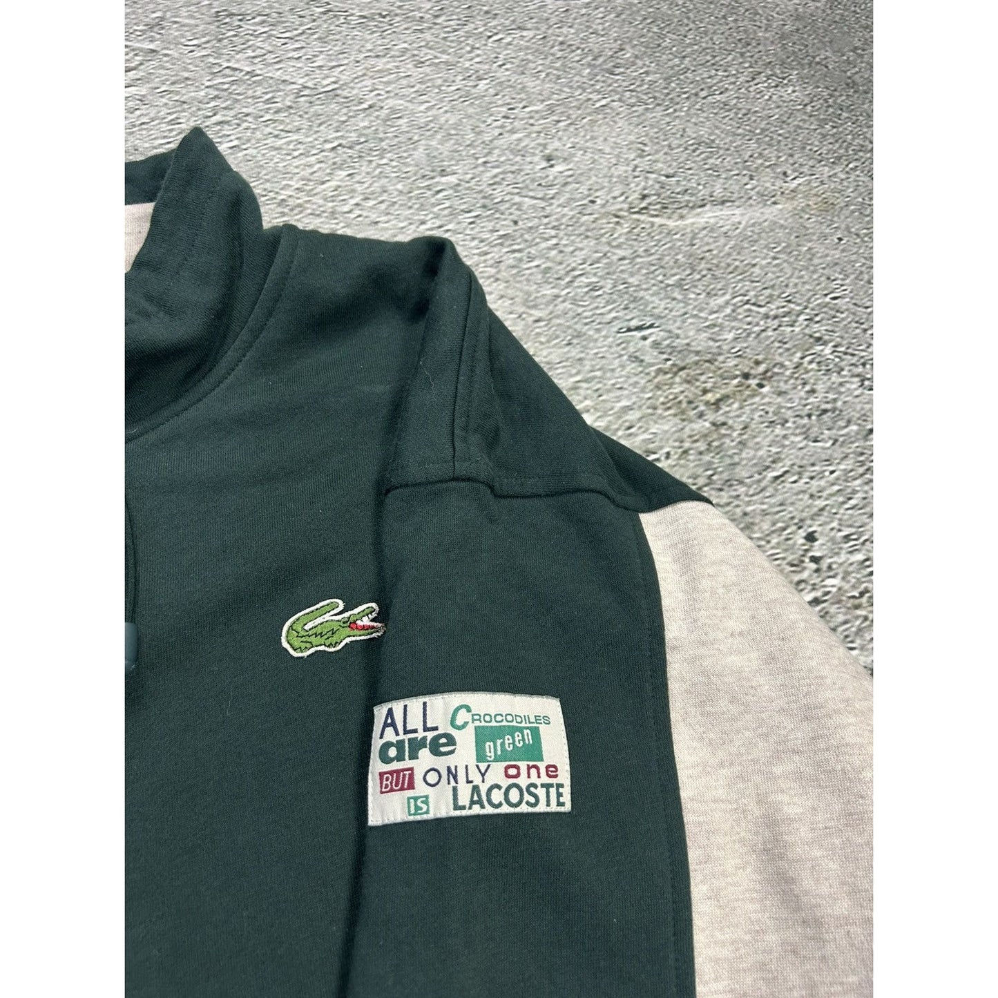 Lacoste zip sweatshirt green track jacket 80s all crocodiles