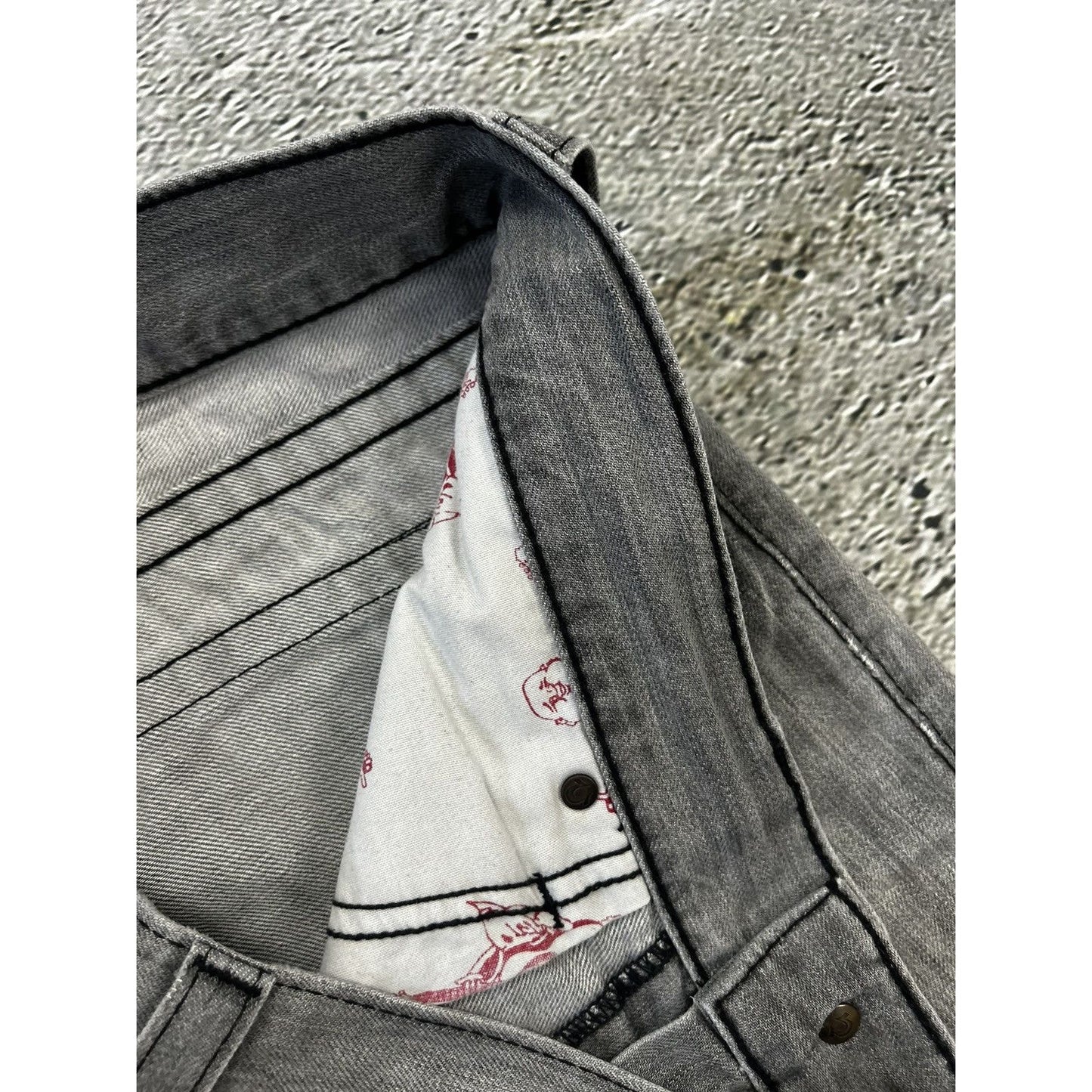 True Religion vintage grey jeans denim pants Y2K