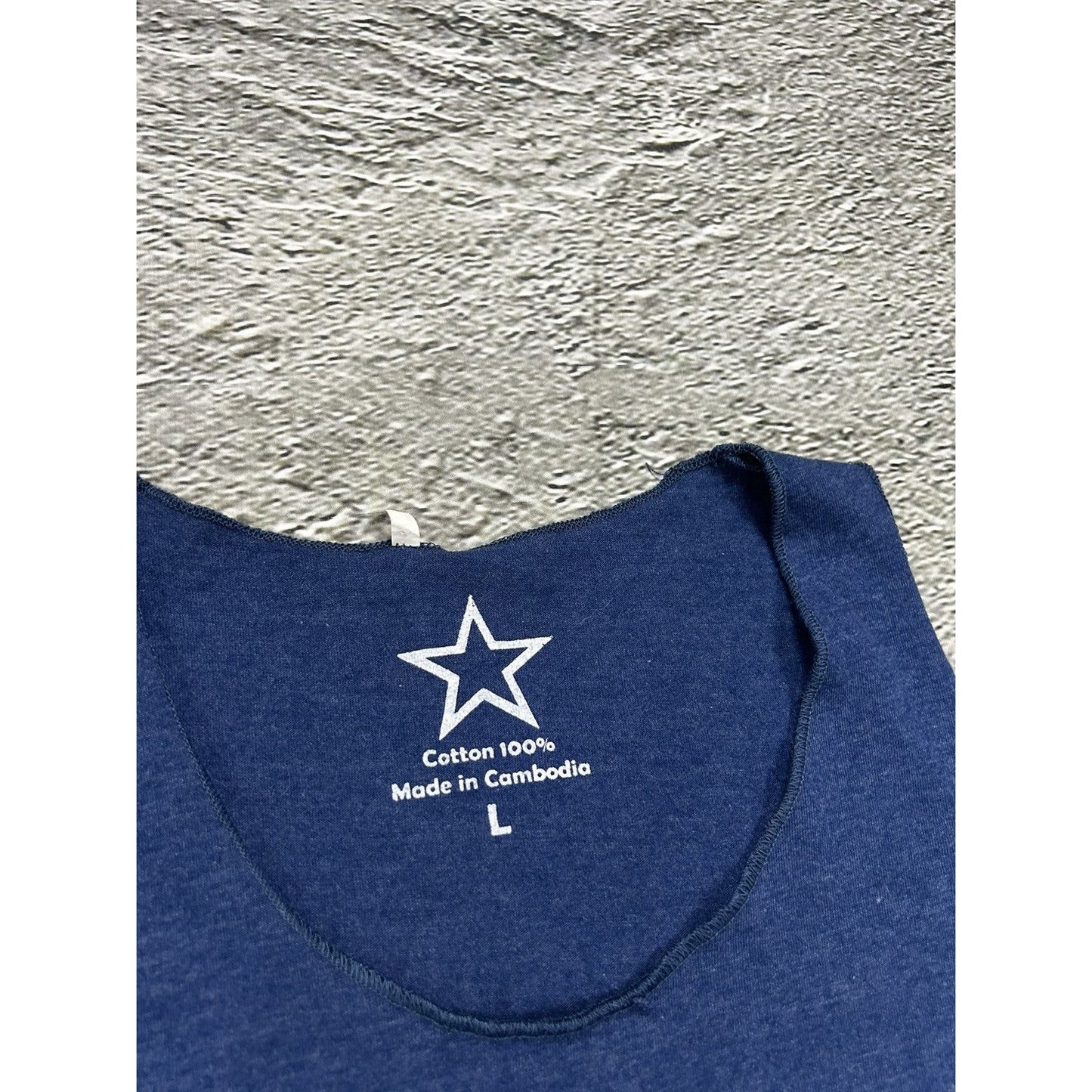 Cambodia tank top blue big logo castle vintage Y2K