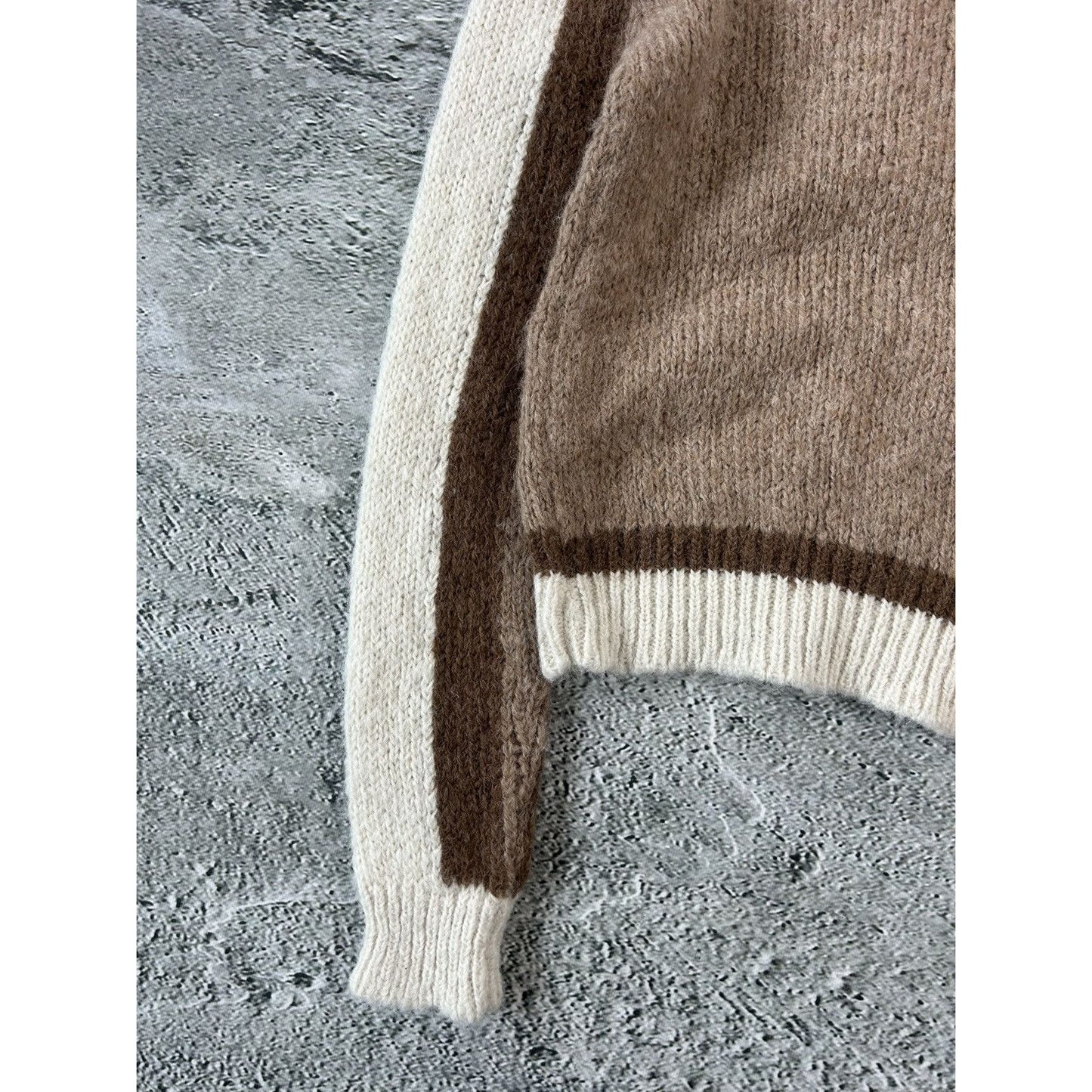 Prada Alpaca wool sweater zip turtleneck cardigan brown