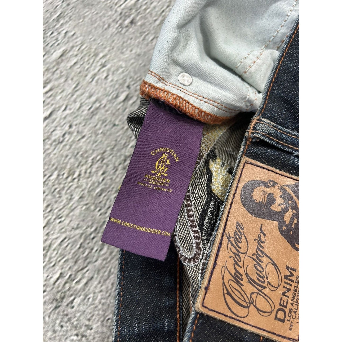Ed Hardy Christian Audigier vintage jeans big logo pants