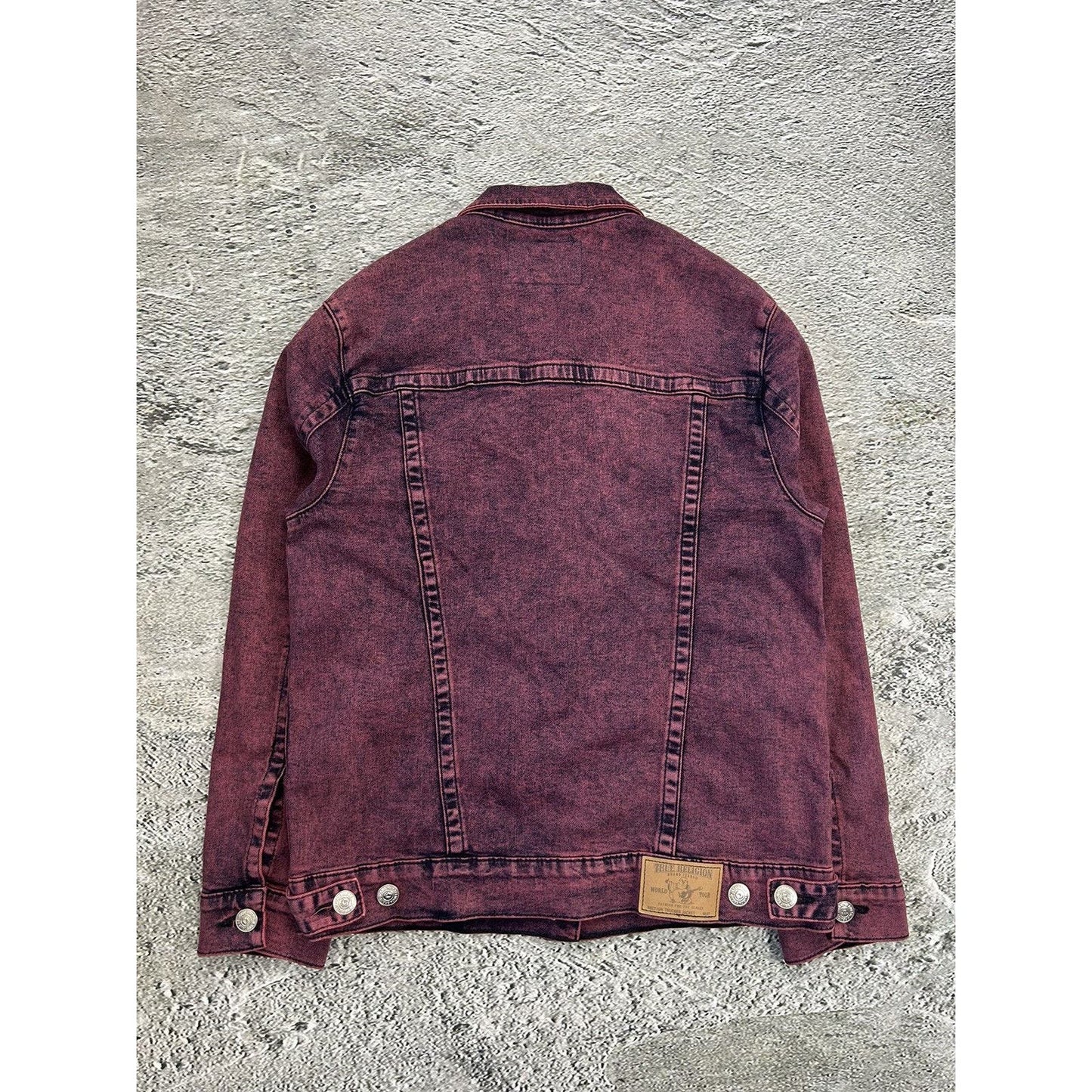 True Religion denim jacket purple red vintage Y2K