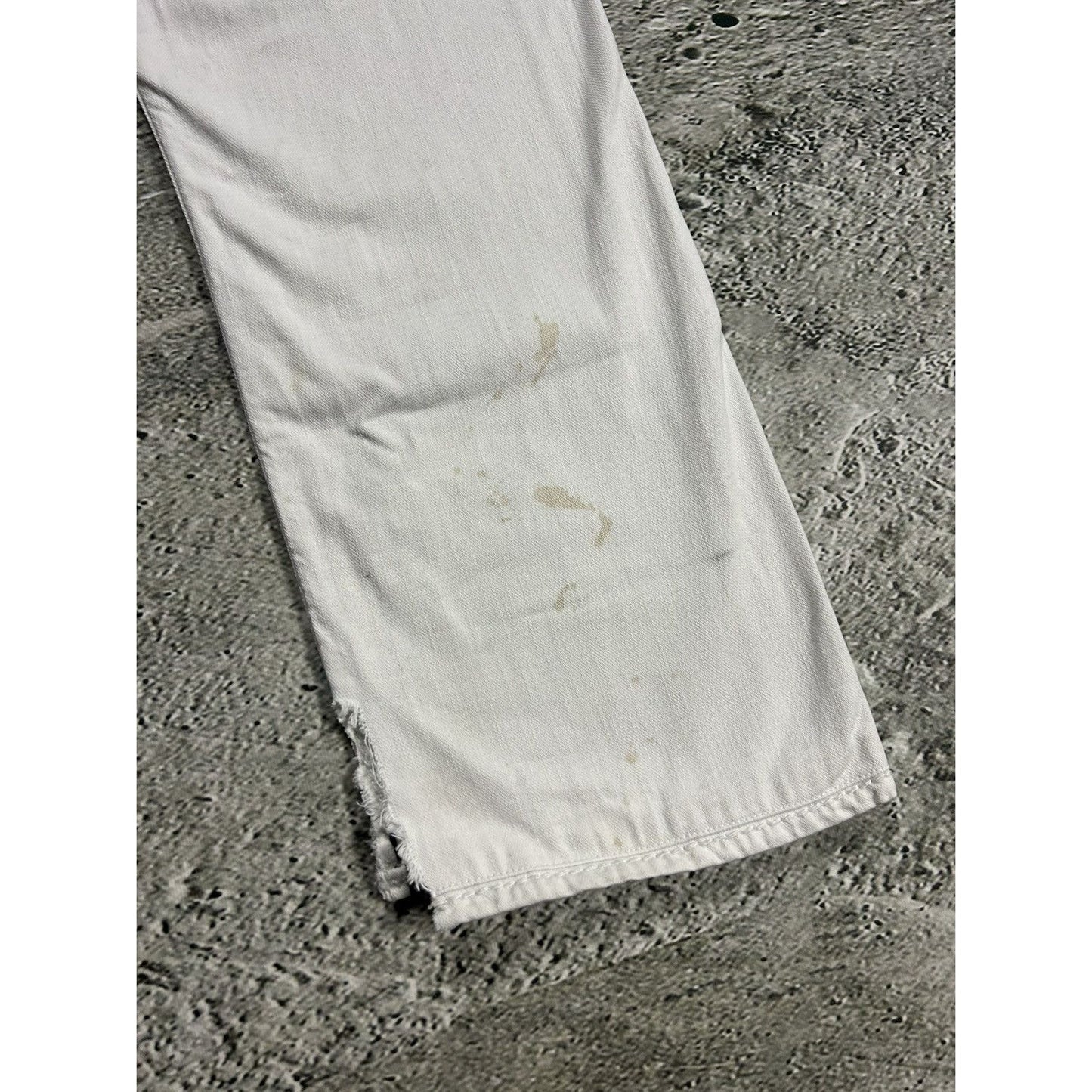 True Religion vintage white jeans denim black stitching Y2K