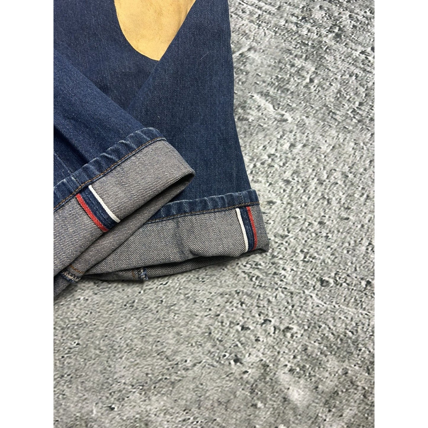 Evisu jeans daicock big logo yellow selvedge denim Japan