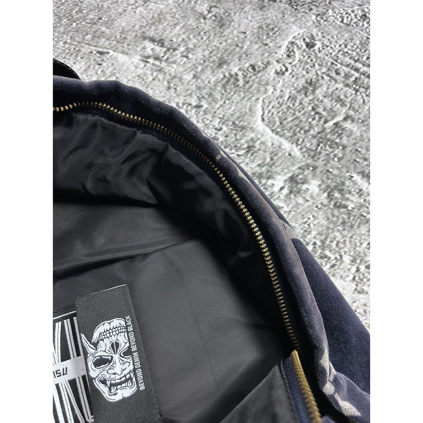Evisu Kuro Backpack Velvet monogram Navy