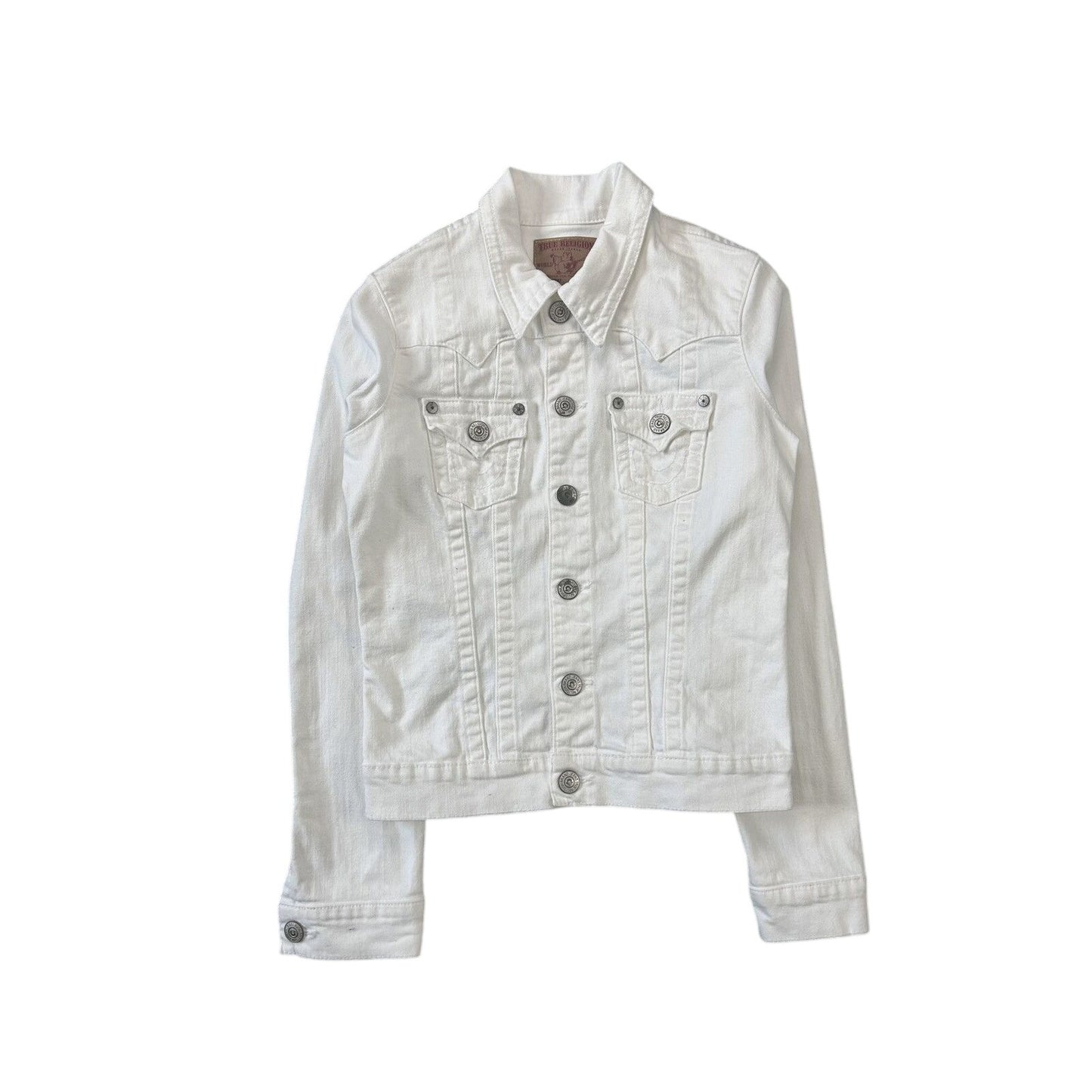 True Religion vintage denim jacket white Y2K