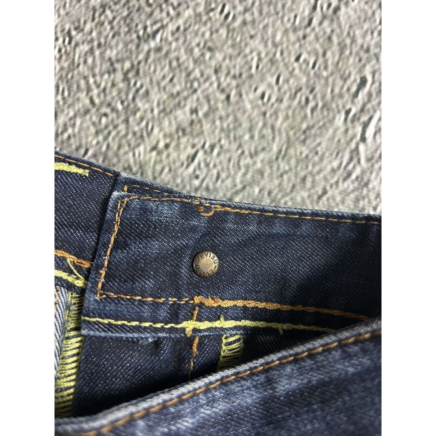 Evisu EU ED jeans vintage denim pants cargo navy blue Y2K