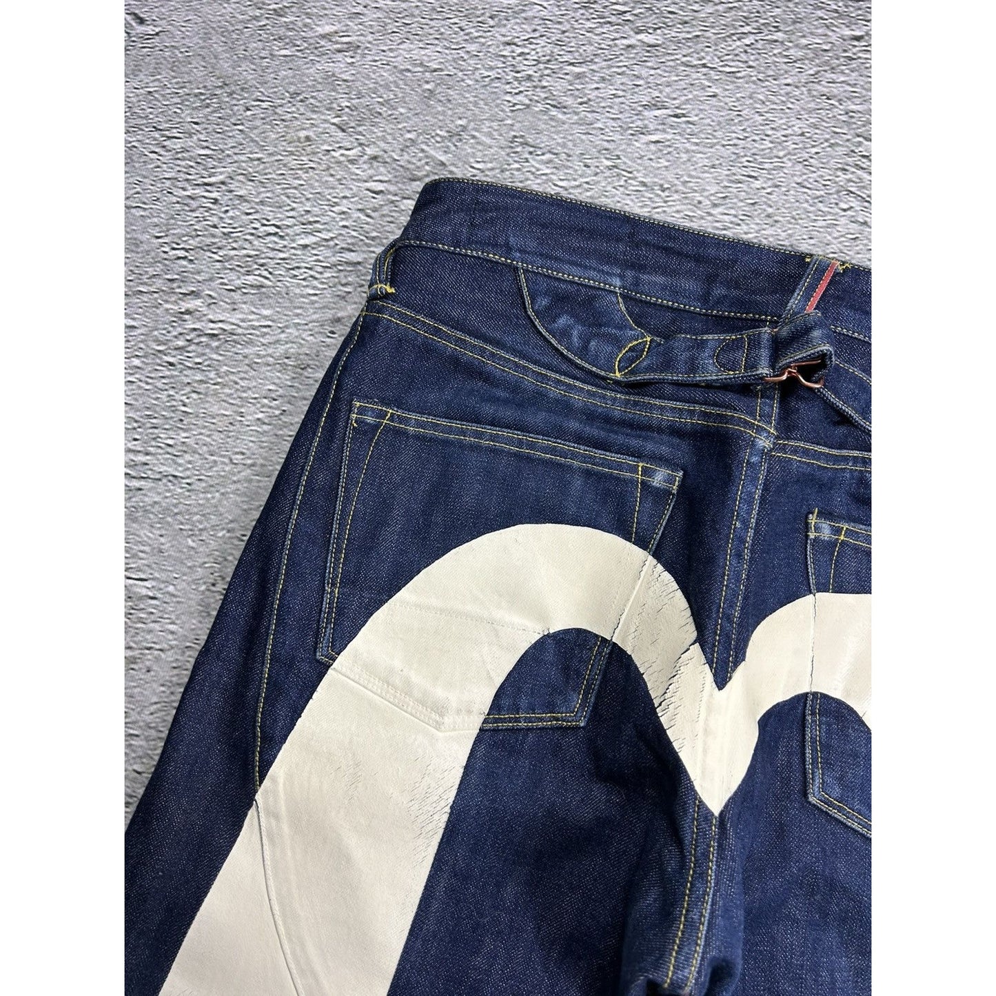 Evisu jeans daicock big logo white selvedge denim Japanese