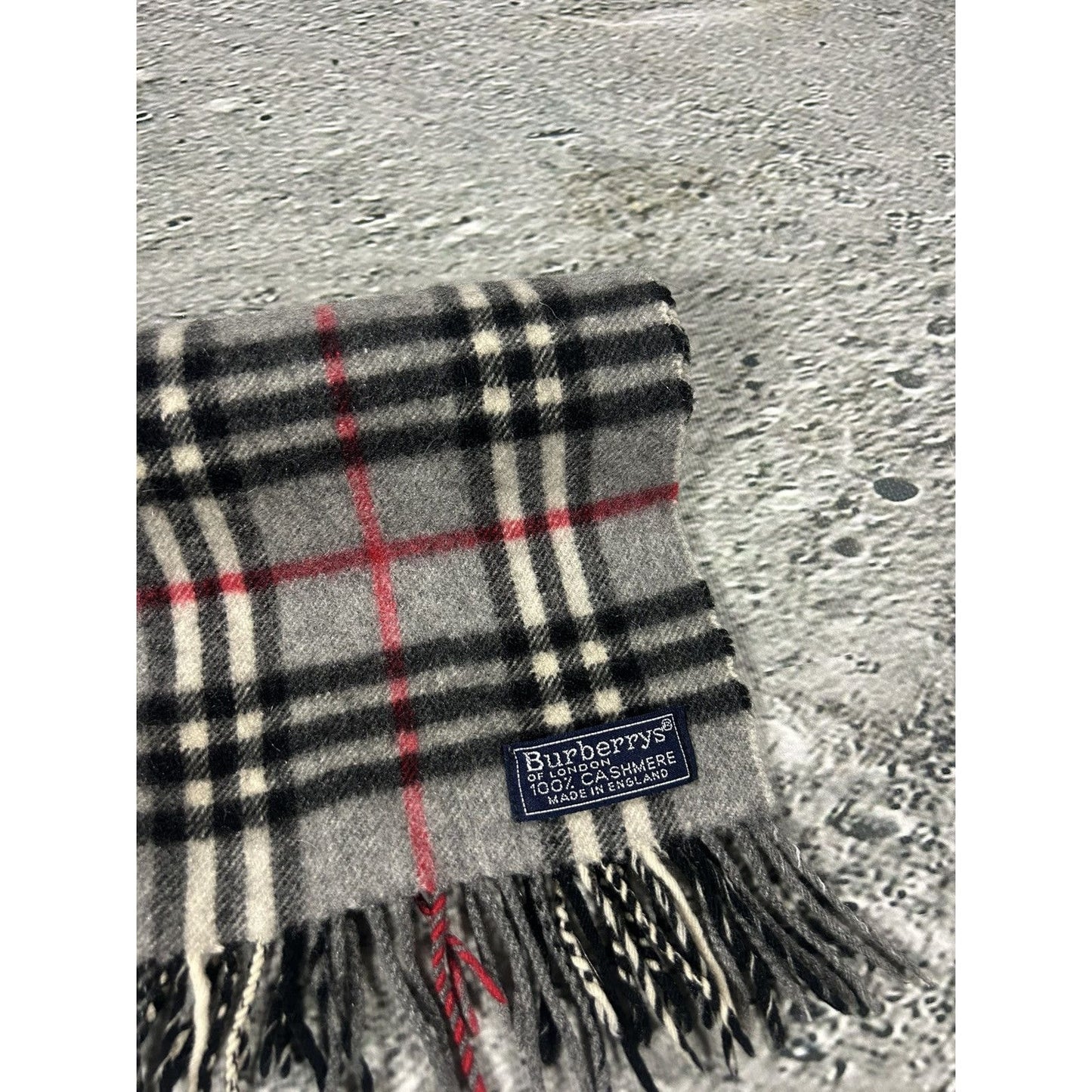 Burberry scarf cashmere grey nova check rare