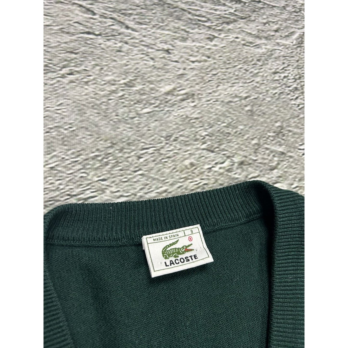 Lacoste sweater wool vintage green small logo