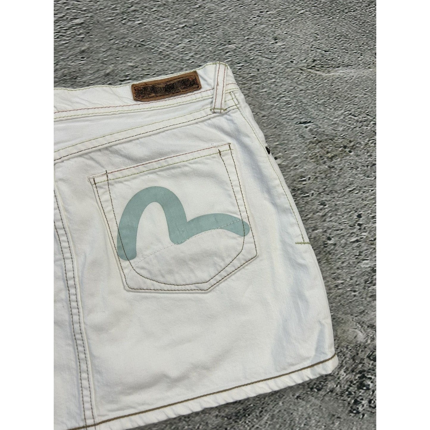 Evisu x Puma vintage white skirt mint seagulls Y2K