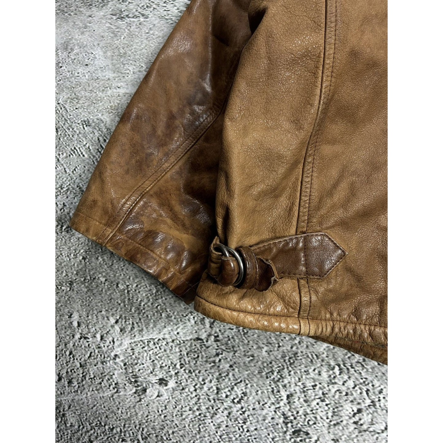Vintage Leather Jacket Wool Lining Viscose Brown FourX