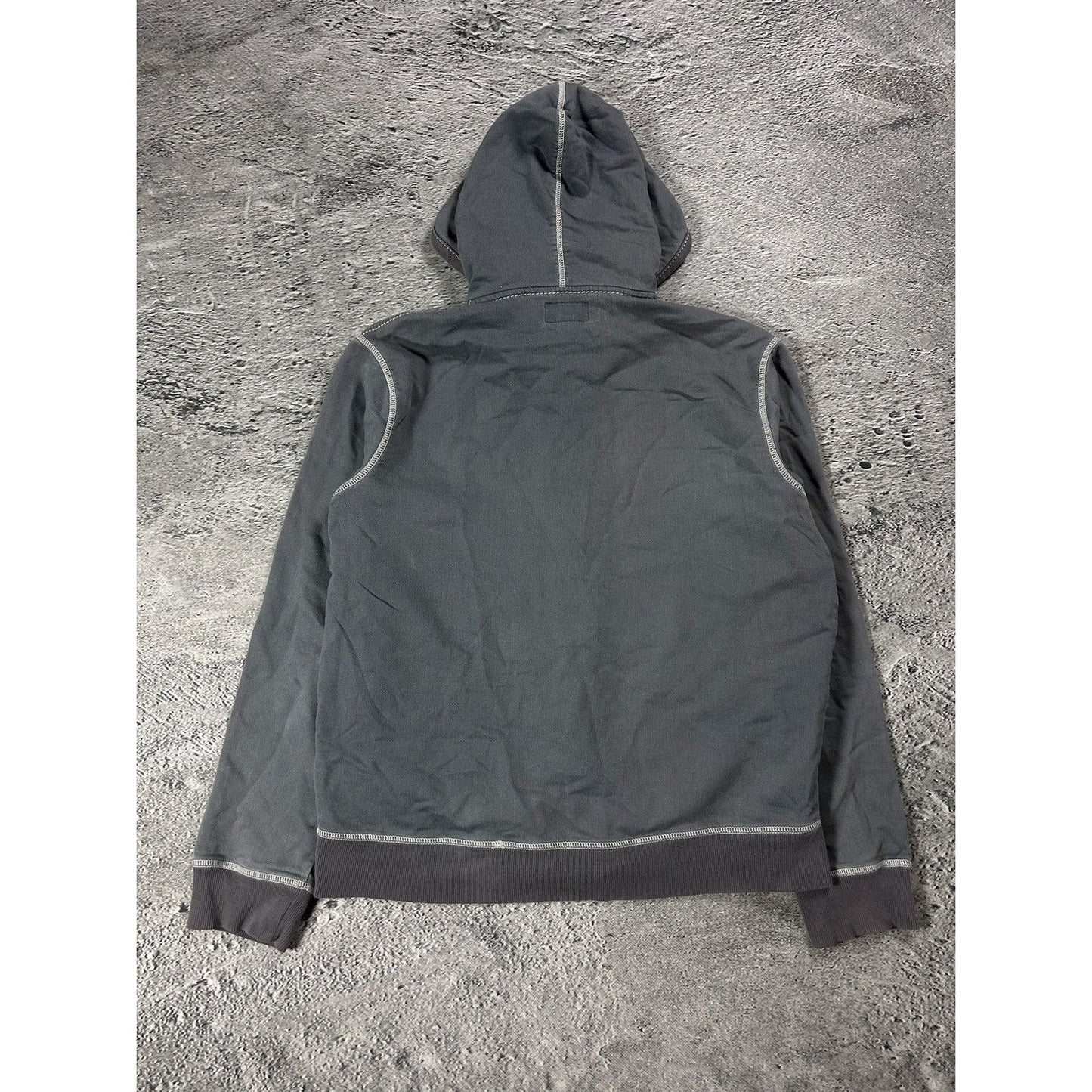 True Religion zip hoodie gray vintage contrast stitching Y2K