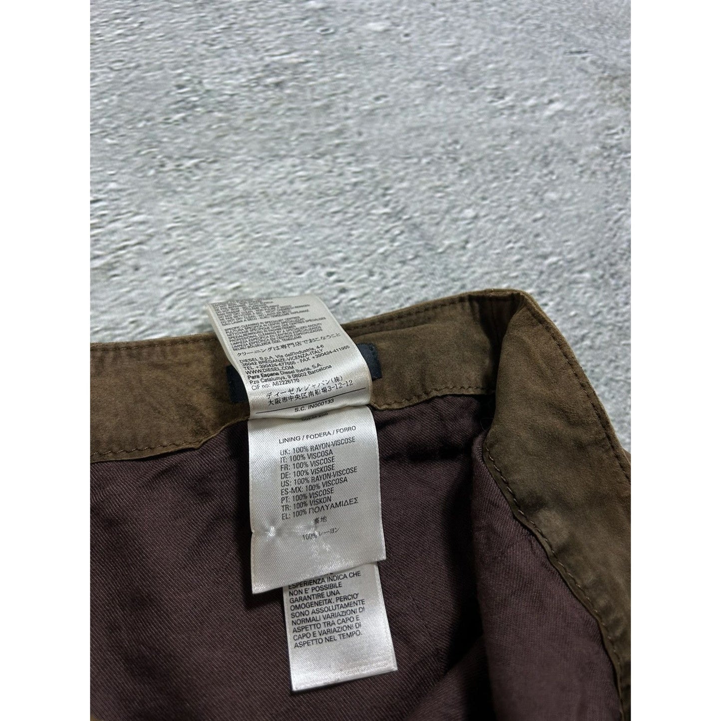 Diesel leather mini skirt goatskin brown Y2K avantgarde