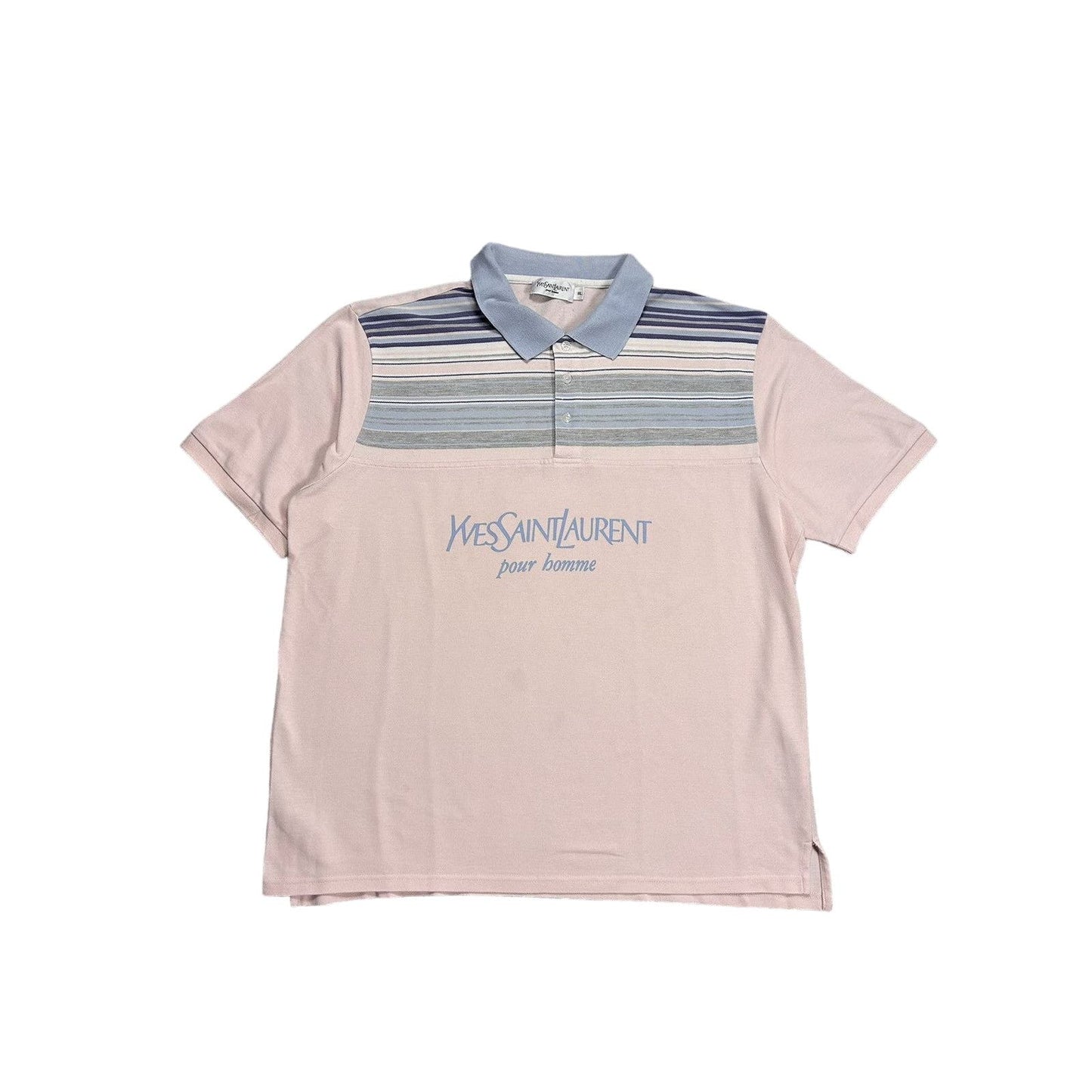 90s Yves Saint Laurent vintage big logo spell out YSL polo