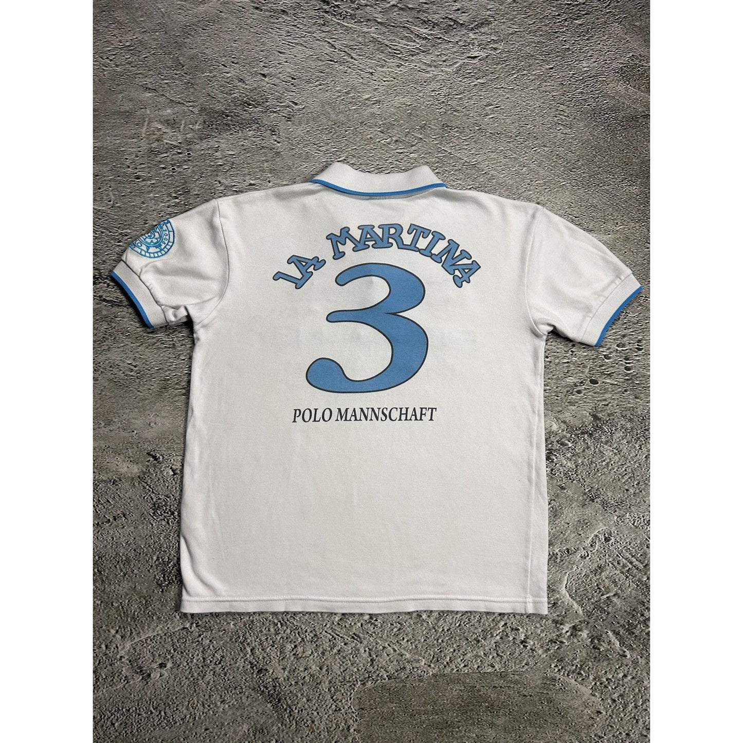La Martina Porsche Polo T-shirt Team 3 white baby blue