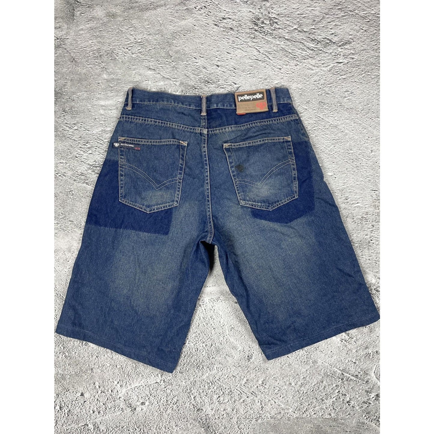 Pelle Pelle jorts big logo blue vintage denim shorts