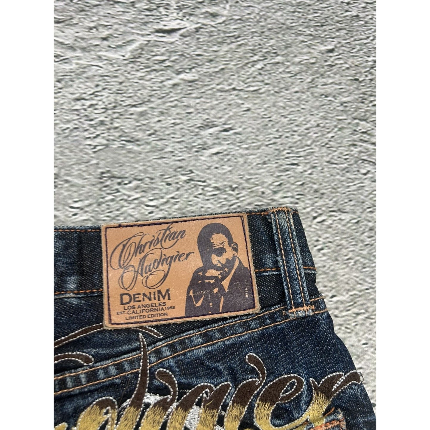 Ed Hardy Christian Audigier vintage jeans big logo pants