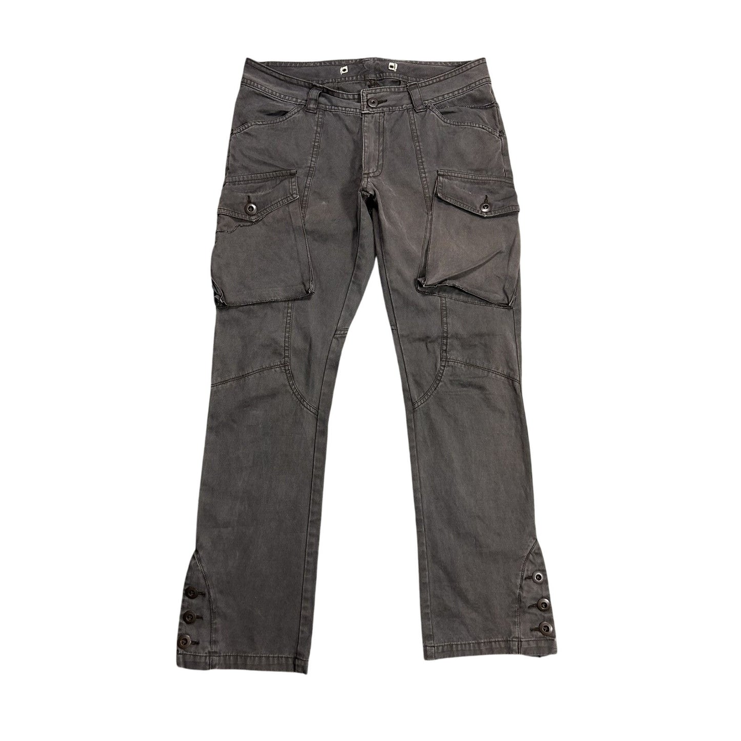 Vintage cargo pants flated grey utility military