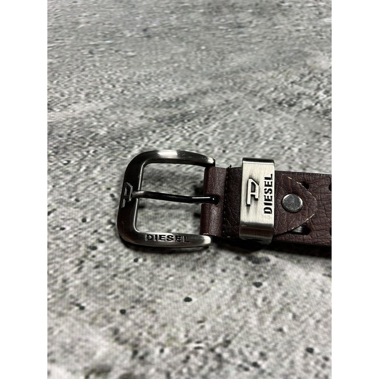 Vintage Diesel Belt Y2K Stitching Punk Leather
