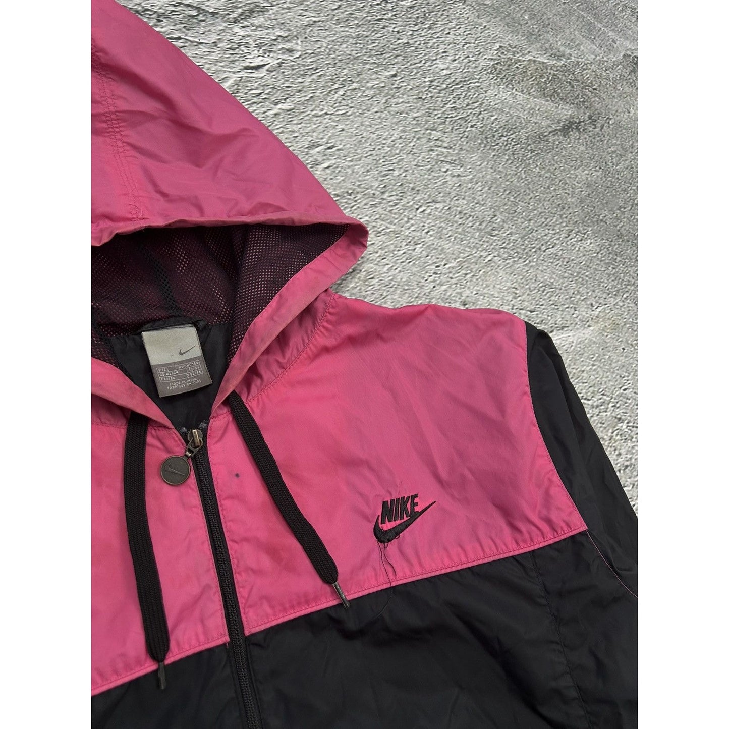 Nike track jacket nylon pink black vintage drill Y2K TN