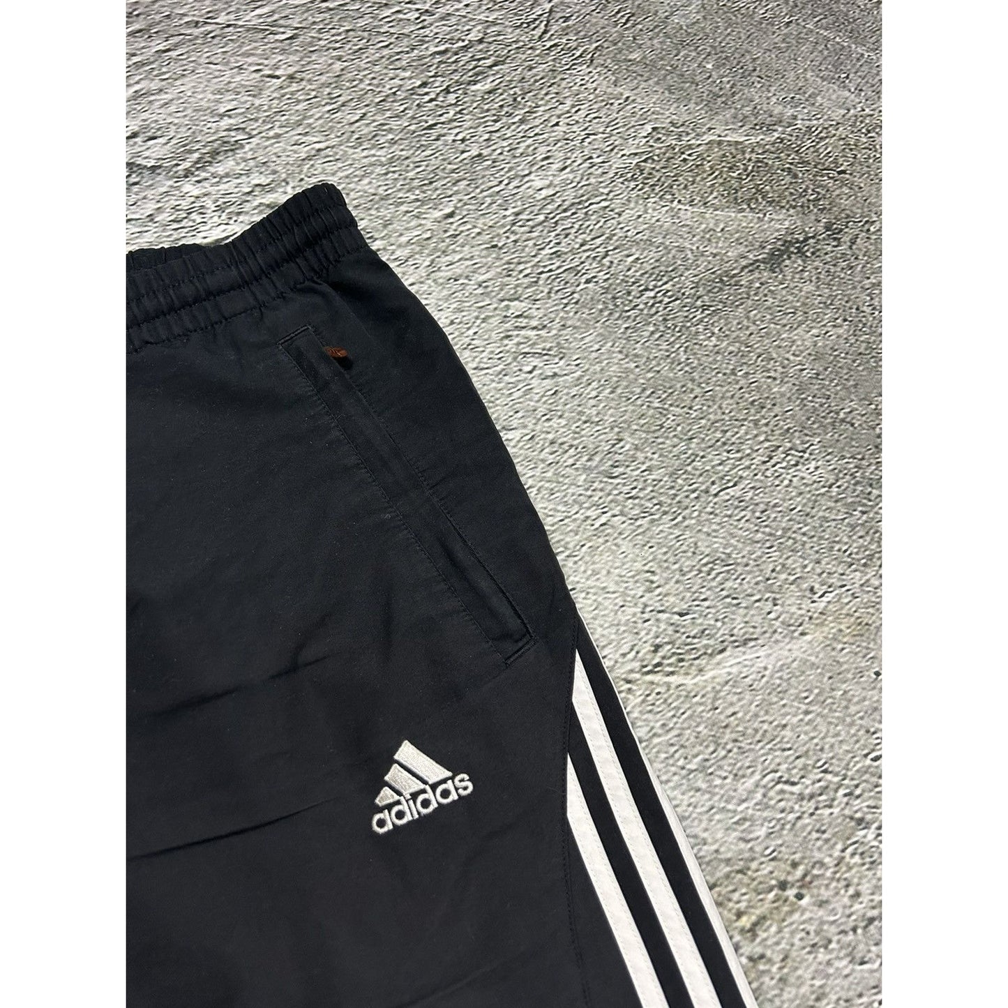Adidas track suit vintage red black nylon track pants drill