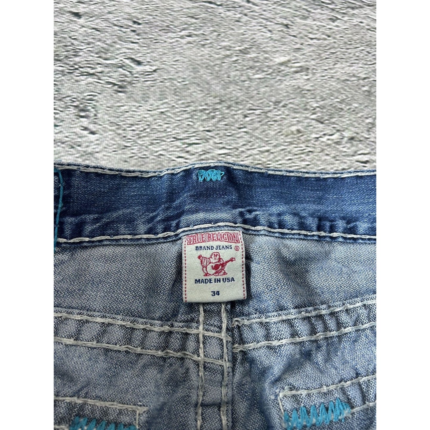 True Religion vintage blue jeans Ricky thick stitching Y2K