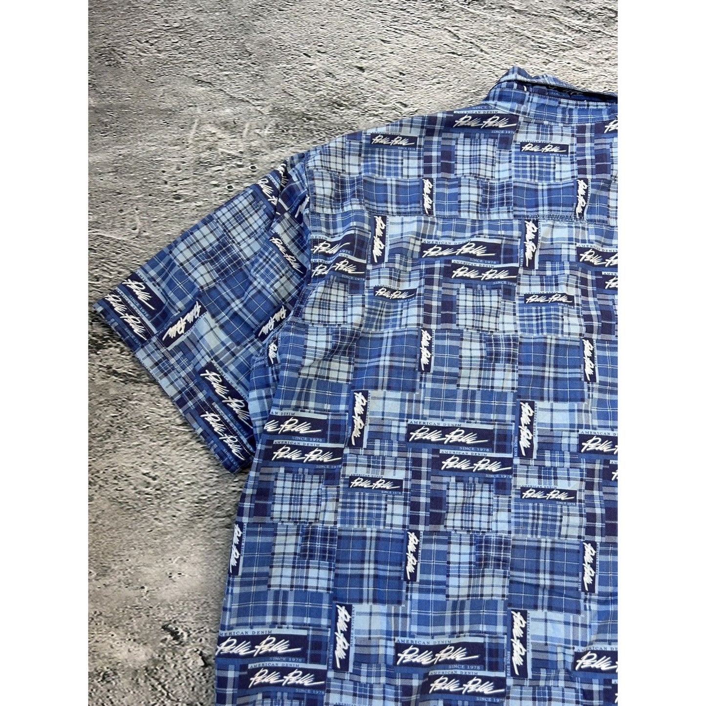 Pelle Pelle shirt vintagr full print button up blue