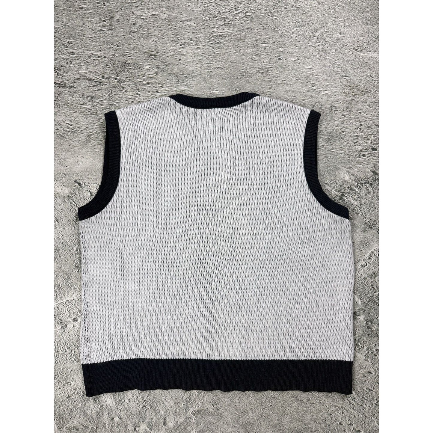 Lacoste vintage white sweater vest big logo 80s