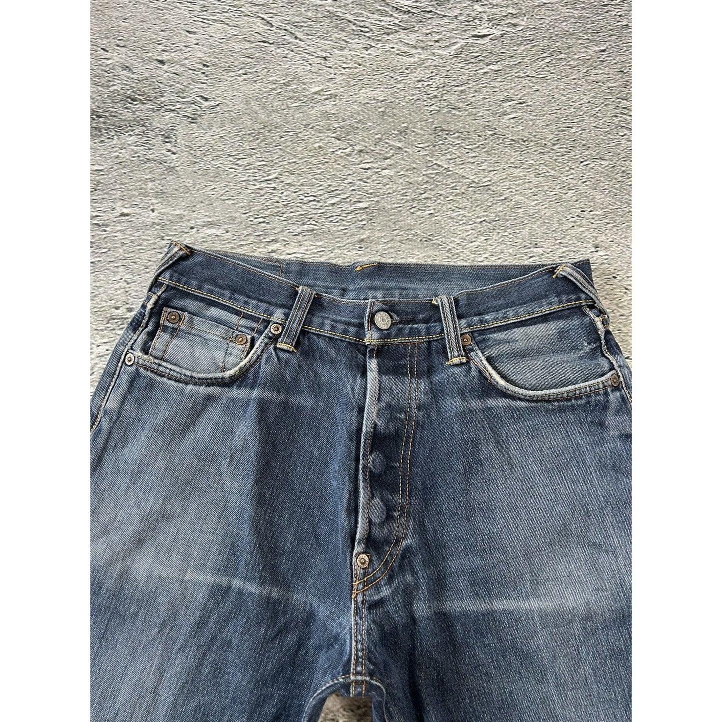 Evisu jeans red daicock big logo selvedge navy denim