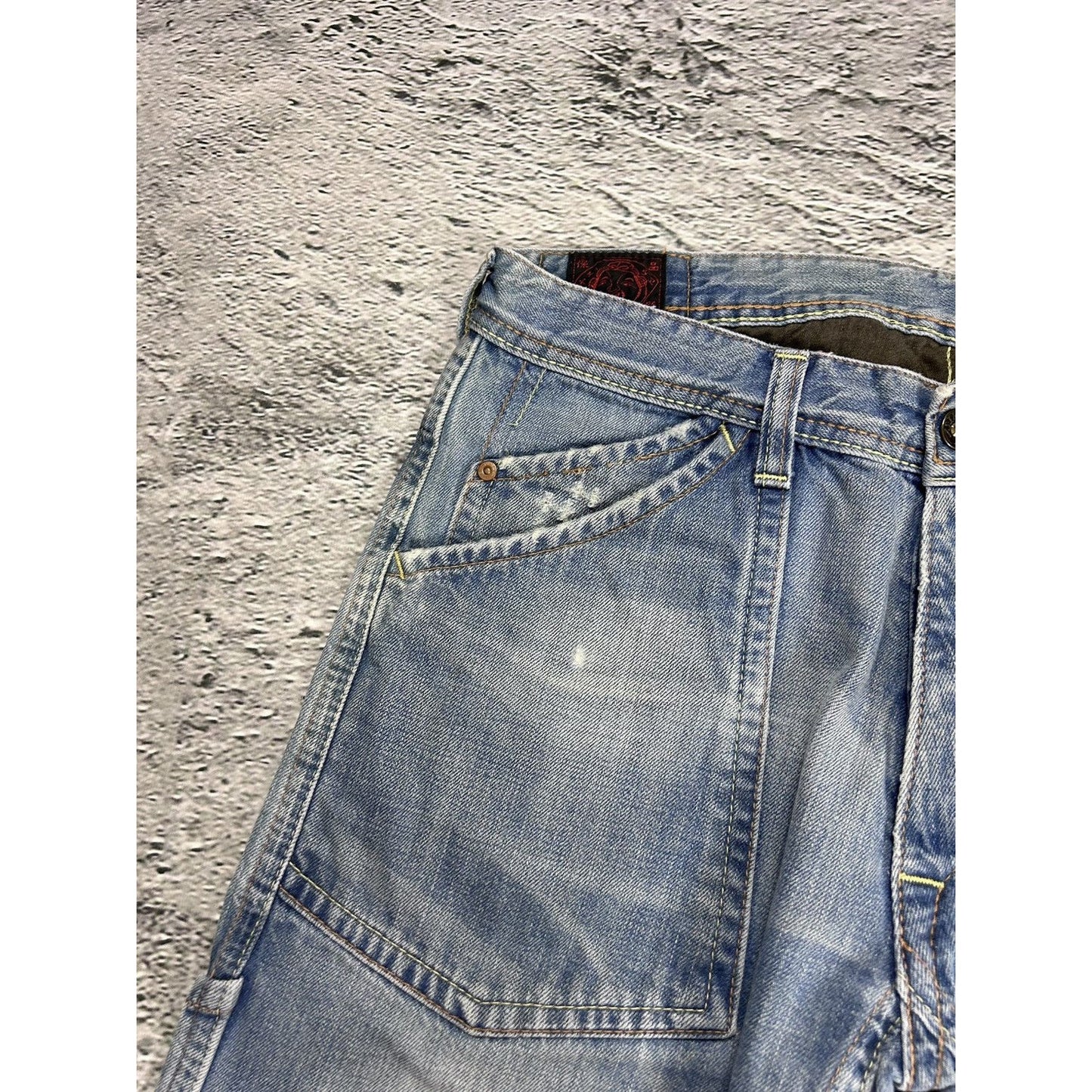 Evisu EU ED jeans vintage denim pants cargo baby blue Y2K