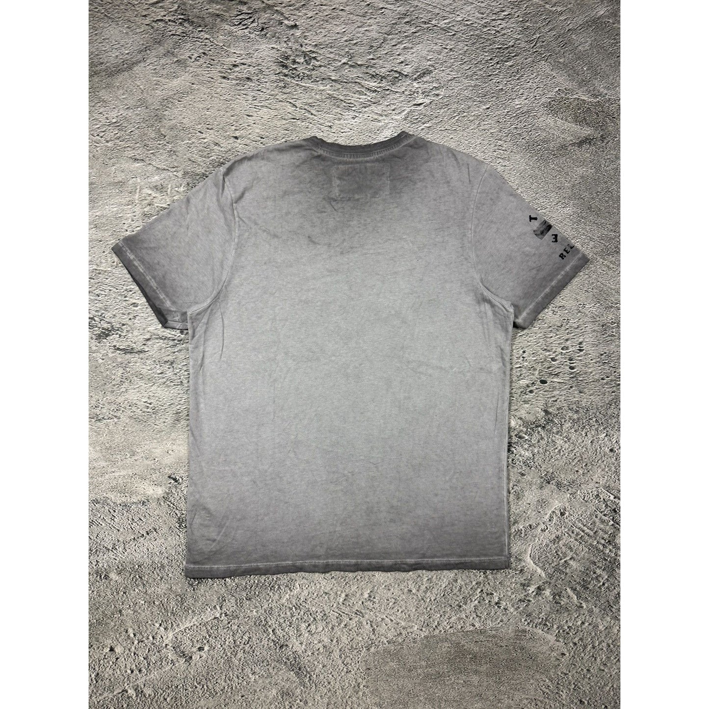 True Religion gray cross studded T-shirt big logo washed