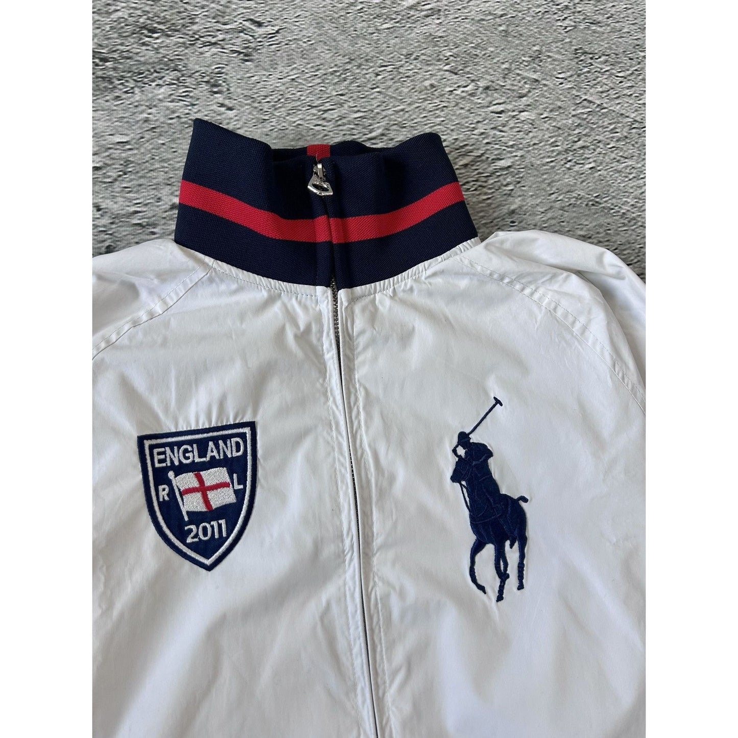 Chief Keef Polo Ralph Lauren bomber jacket England white