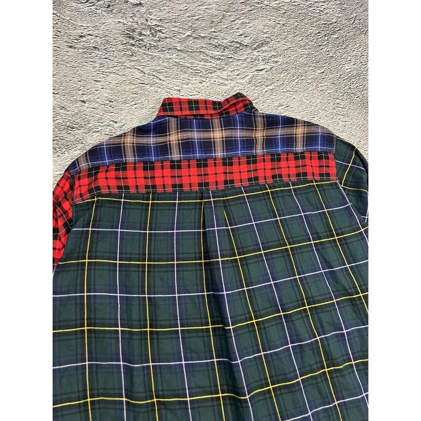 Lanvin shirt patchwork plaid tartan button up flannel runway
