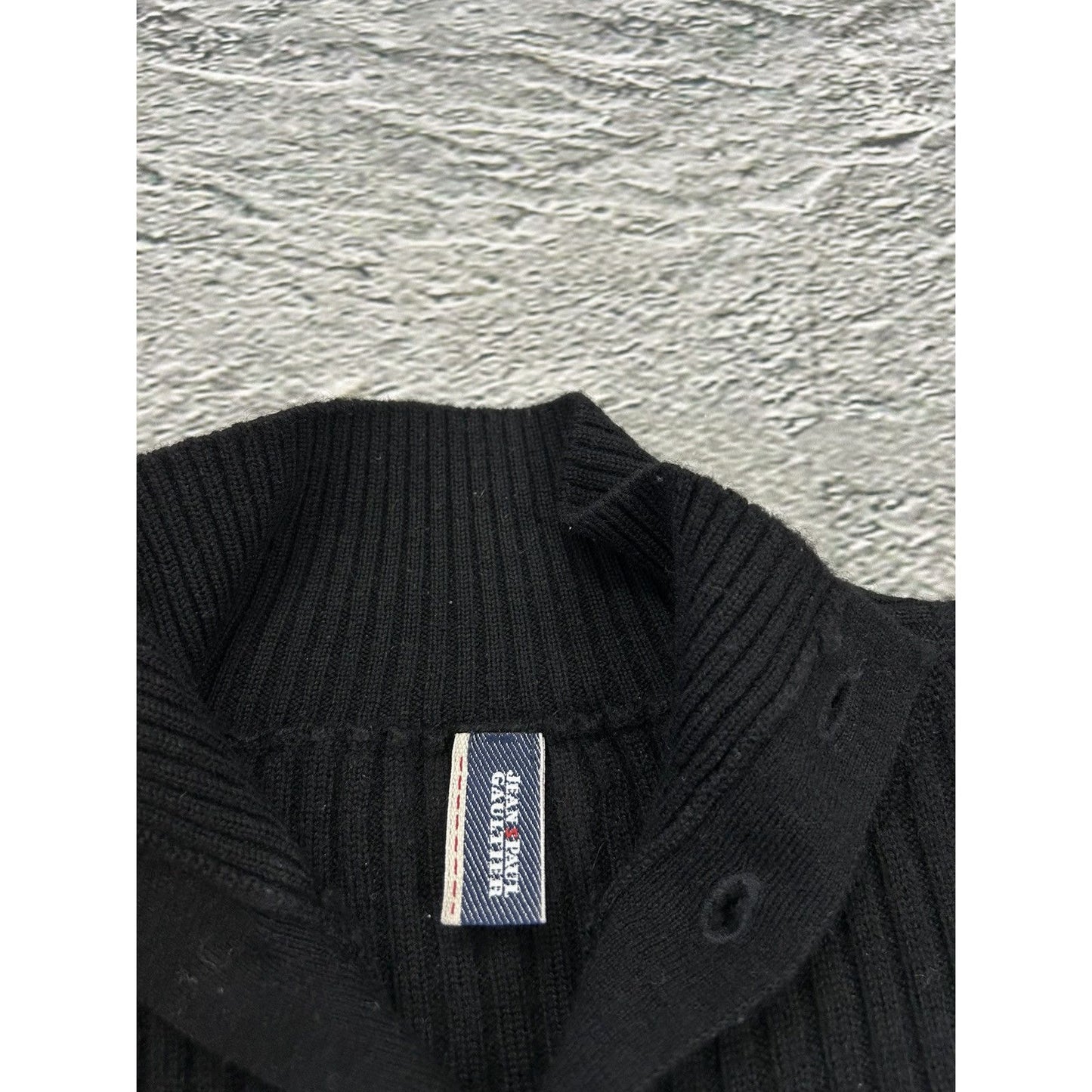 Jean Paul Gaultier Jeans Sweater halfzip turtleneck black