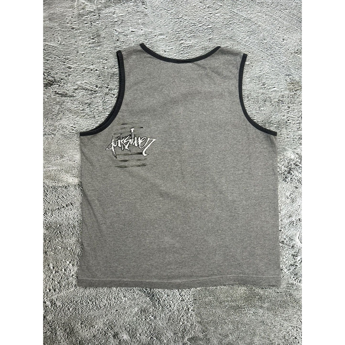 Quiksilver tank top grey big logo vintage Y2K
