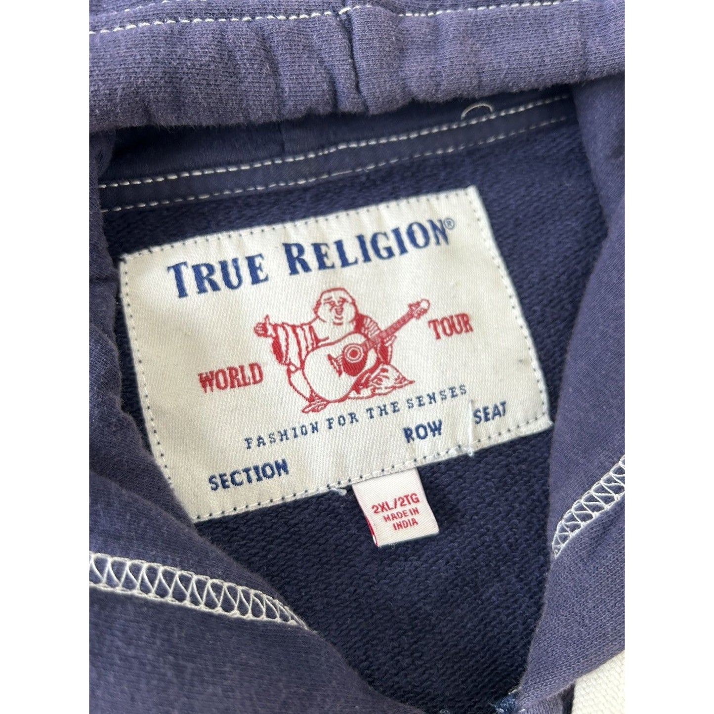 True Religion vintage Navy blue zip hoodie big logo