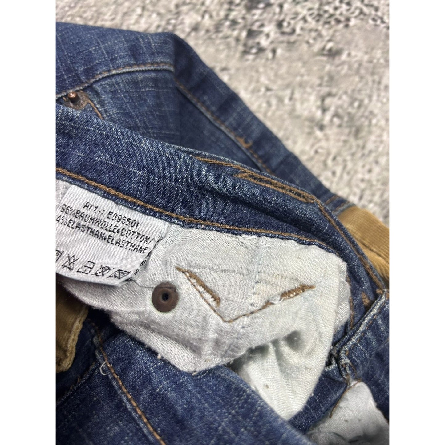 Y2K jeans flared bootcut corduroy navy beige