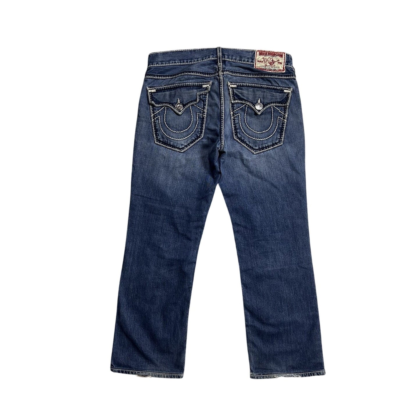 True Religion vintage blue jeans Ricky white thick stitching