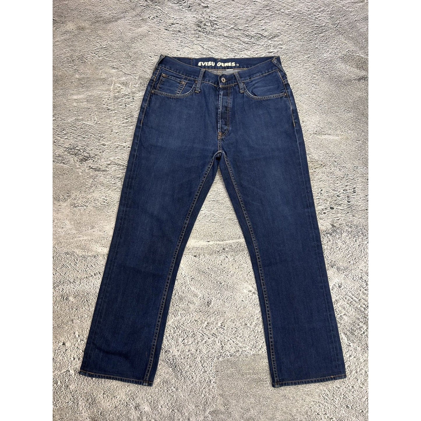 Evisu jeans vintage navy blue silver seagulls Genes