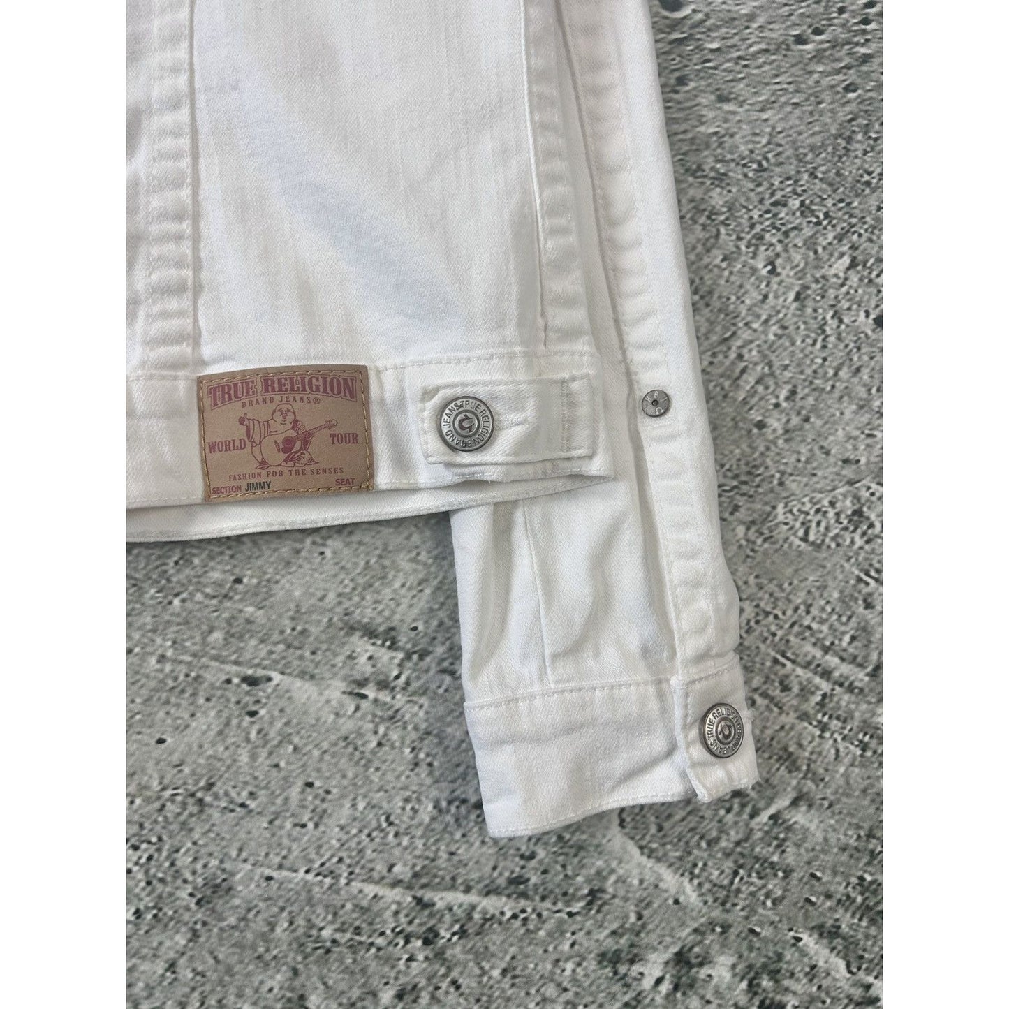 True Religion vintage denim jacket white Y2K