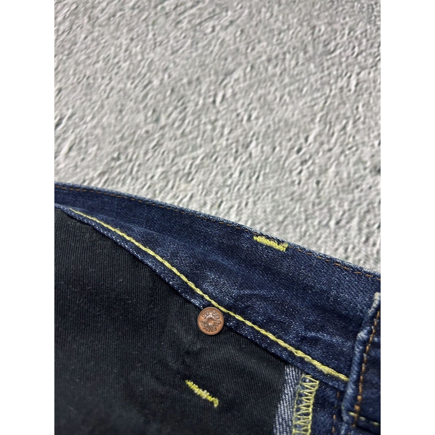 Evisu EU ED jeans vintage denim pants patchwork navy Y2K