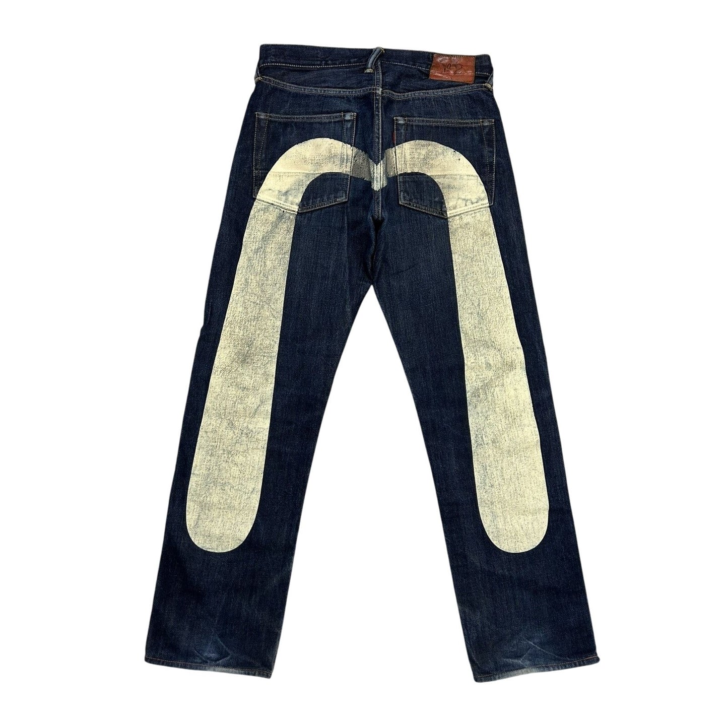 Evisu jeans daicock big logo white selvedge denim Yamane