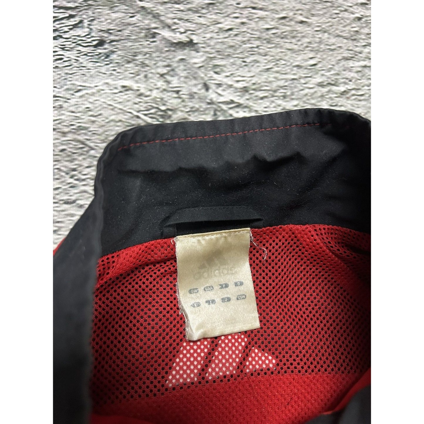 Adidas track suit vintage red black nylon track pants drill