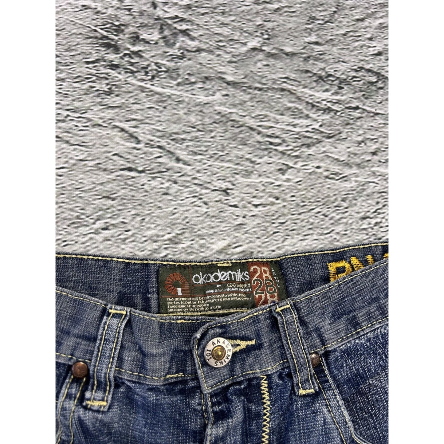 Akademiks Jeans vintage crazy embroidery Y2K blue