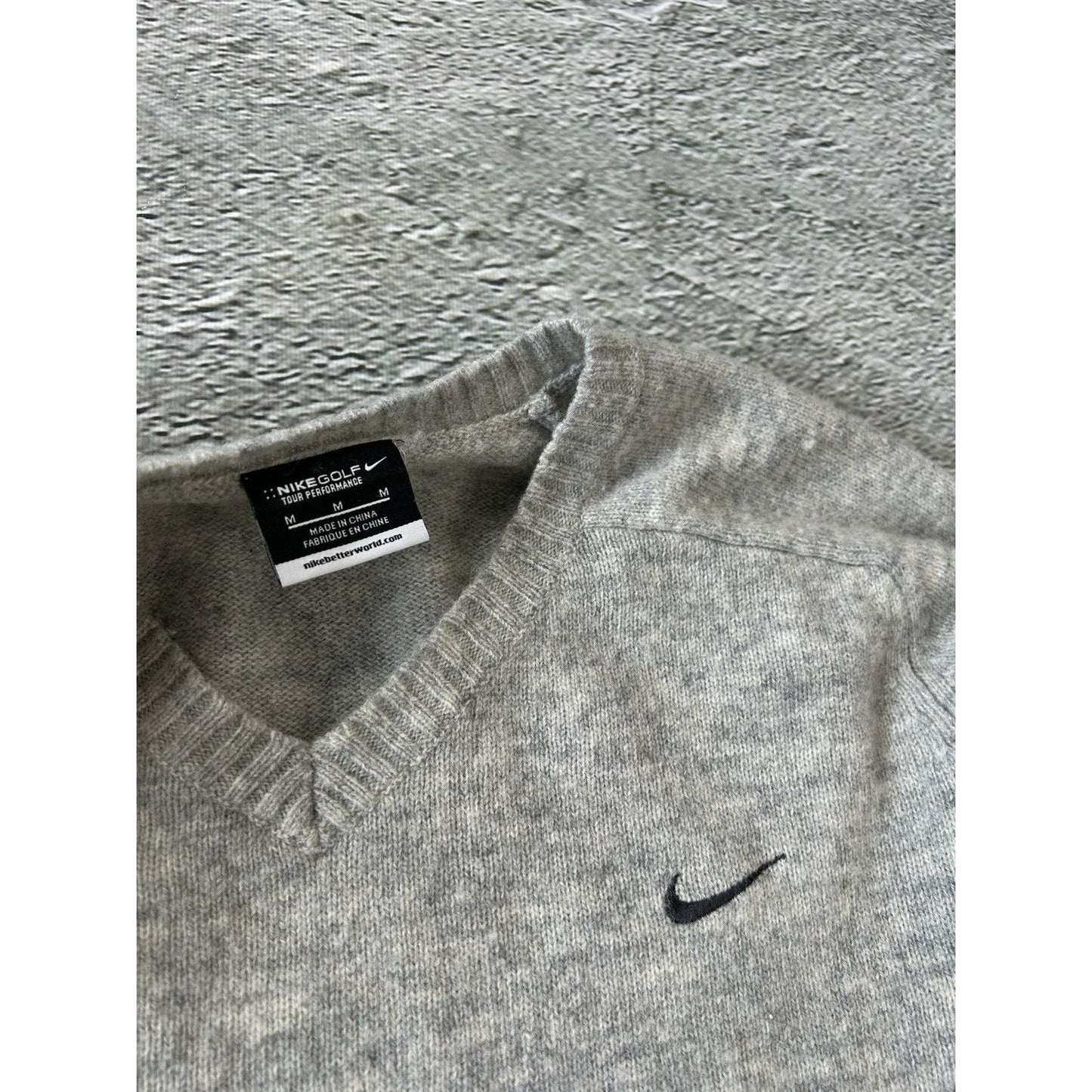 Nike sweater vintage lambswool grey golf knit